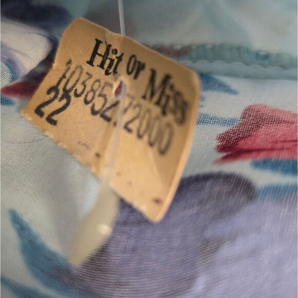 VINTAGE 70s sheer floral disco pointed collar button up top blouse deadstock S - Picture 5 of 10